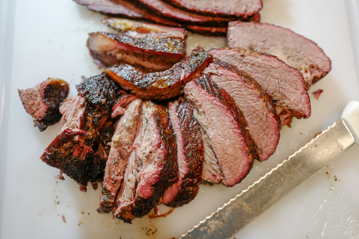 Perfect sliced smoked Brisket